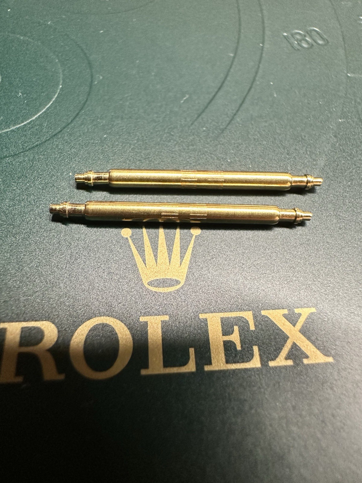 Genuine Rolex 18K Yellow Gold Spring Bars Pair for 116515