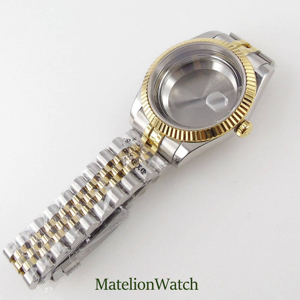 39.5mm Watch Case Spare Parts Gold Color Fit For Miyota 8215 82Series DG 2813