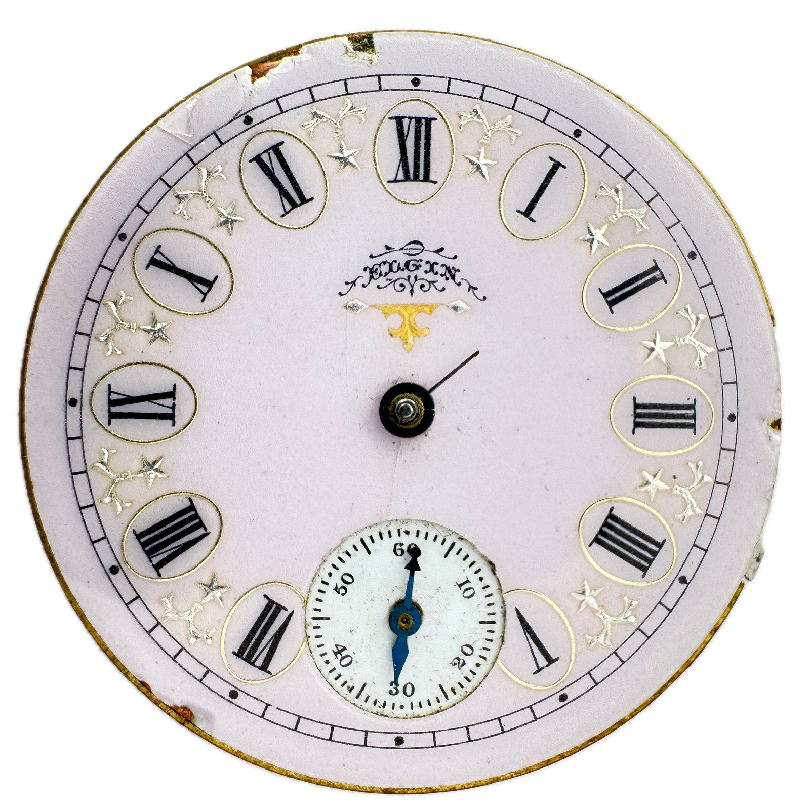 Antique 6s 1893 Elgin Fancy Multicolor Dial Hunter Pocket Watch Movement 118 USA