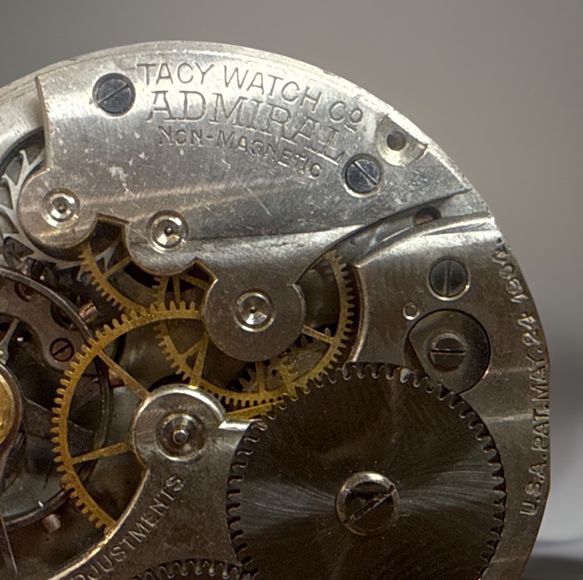 Admiral Non-Magnetic Swiss Pocket Watch Movement Dial 7J Cal 1204 ⌚️ Tacy Watch