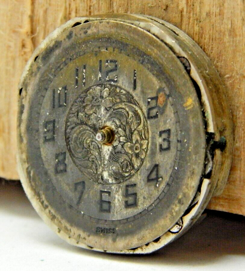Vintage Graef watch co 16 jewel 2 adjustment 8/0s nickel watch movement w/ dial