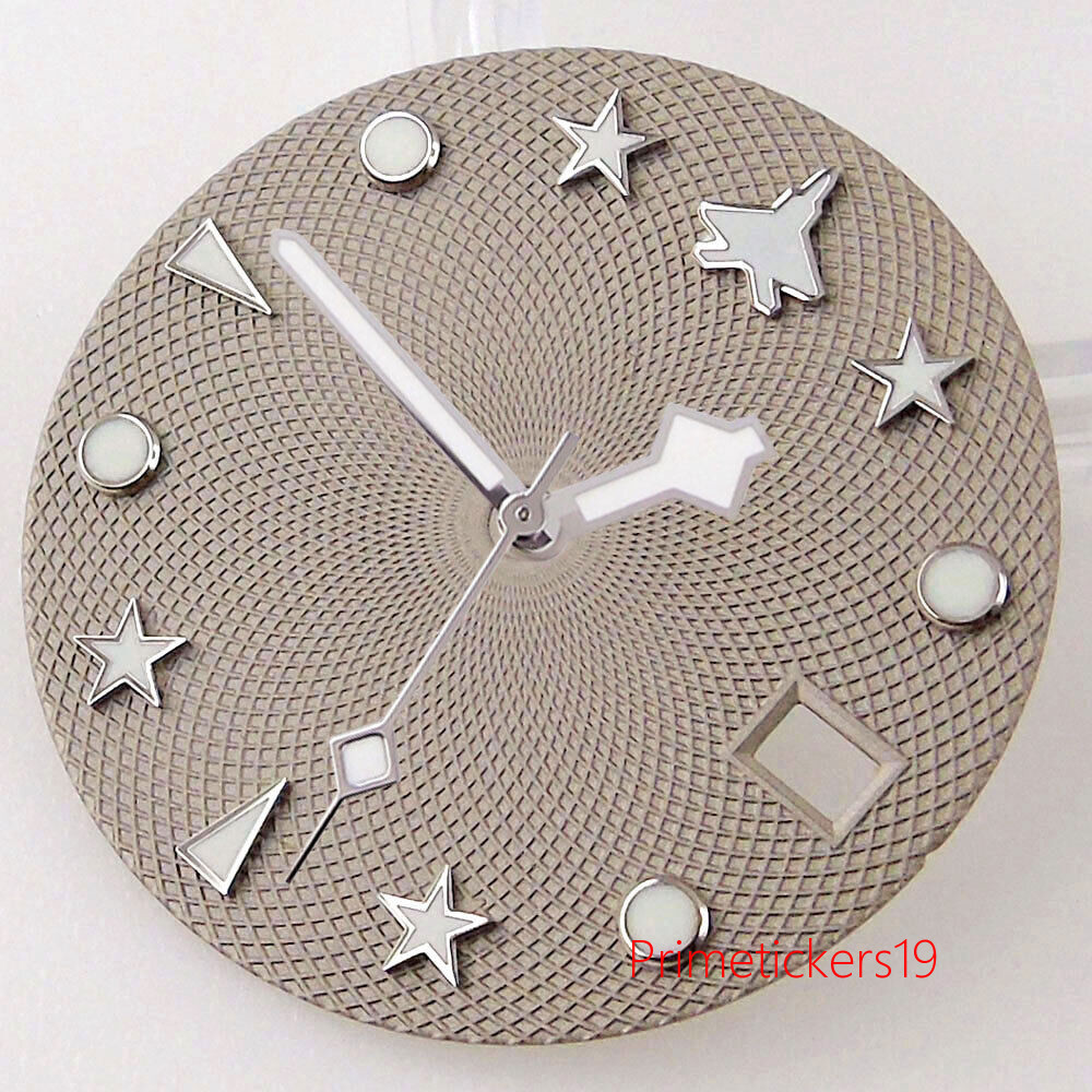 29mm Blue/Green/Grey/White Luminous Watch Dial Hands Set Fit NH35 NH36 Movement