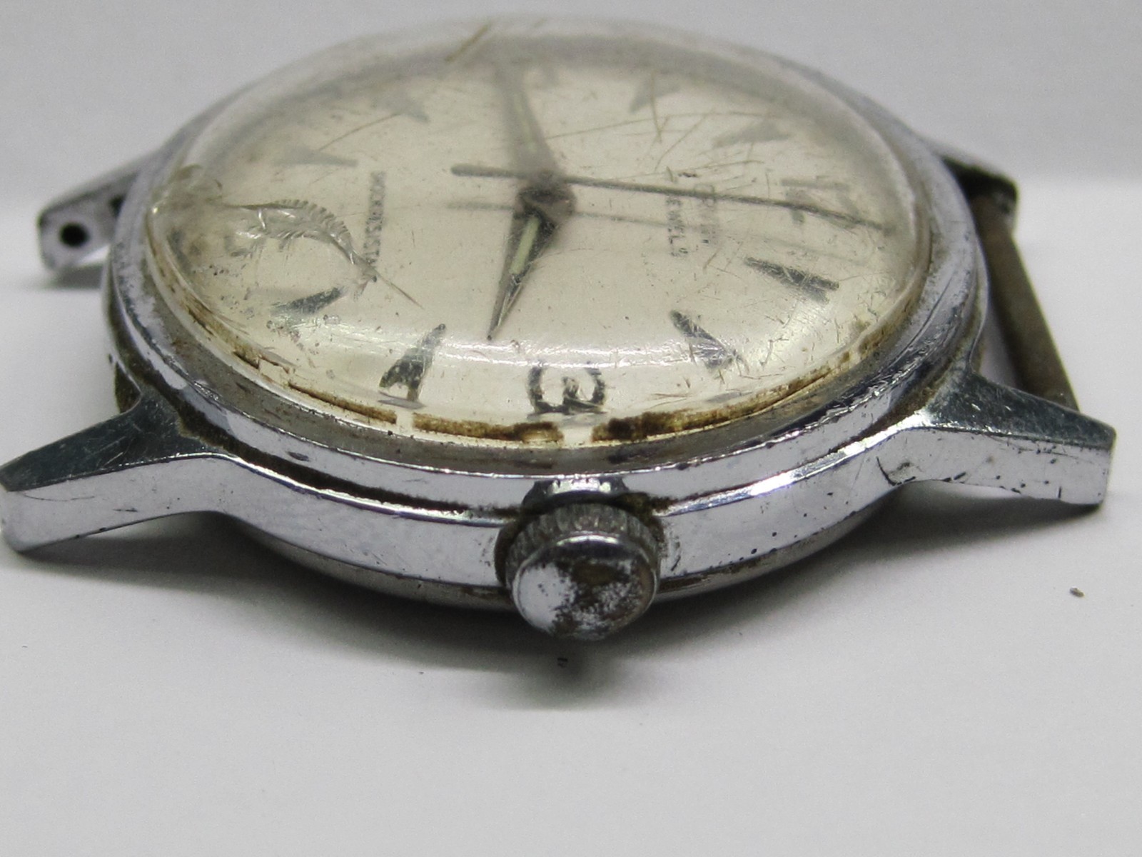 Vintage Gents Orvin 2nd Hand Base Metal Stainless Steel Wrist Watch 17 jewels.