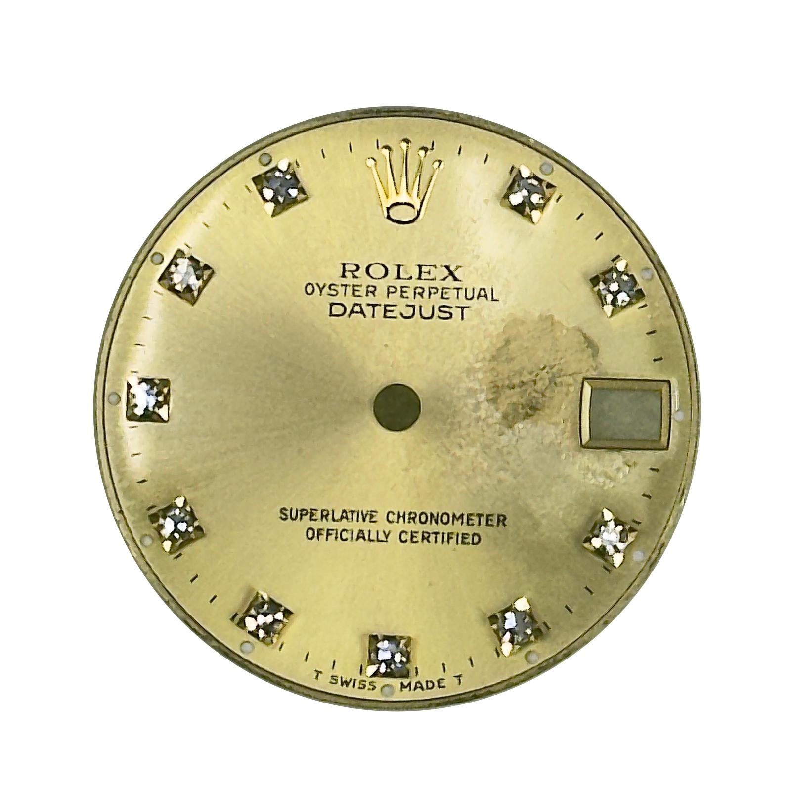 Rolex Original Dial 31mm Datejust Diamond Marker Champagne W/ Yellow Gold Crown