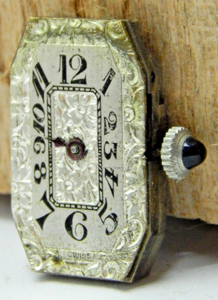Vintage Record watch co 6j 2 adjustment art deco wrist watch movement with dial