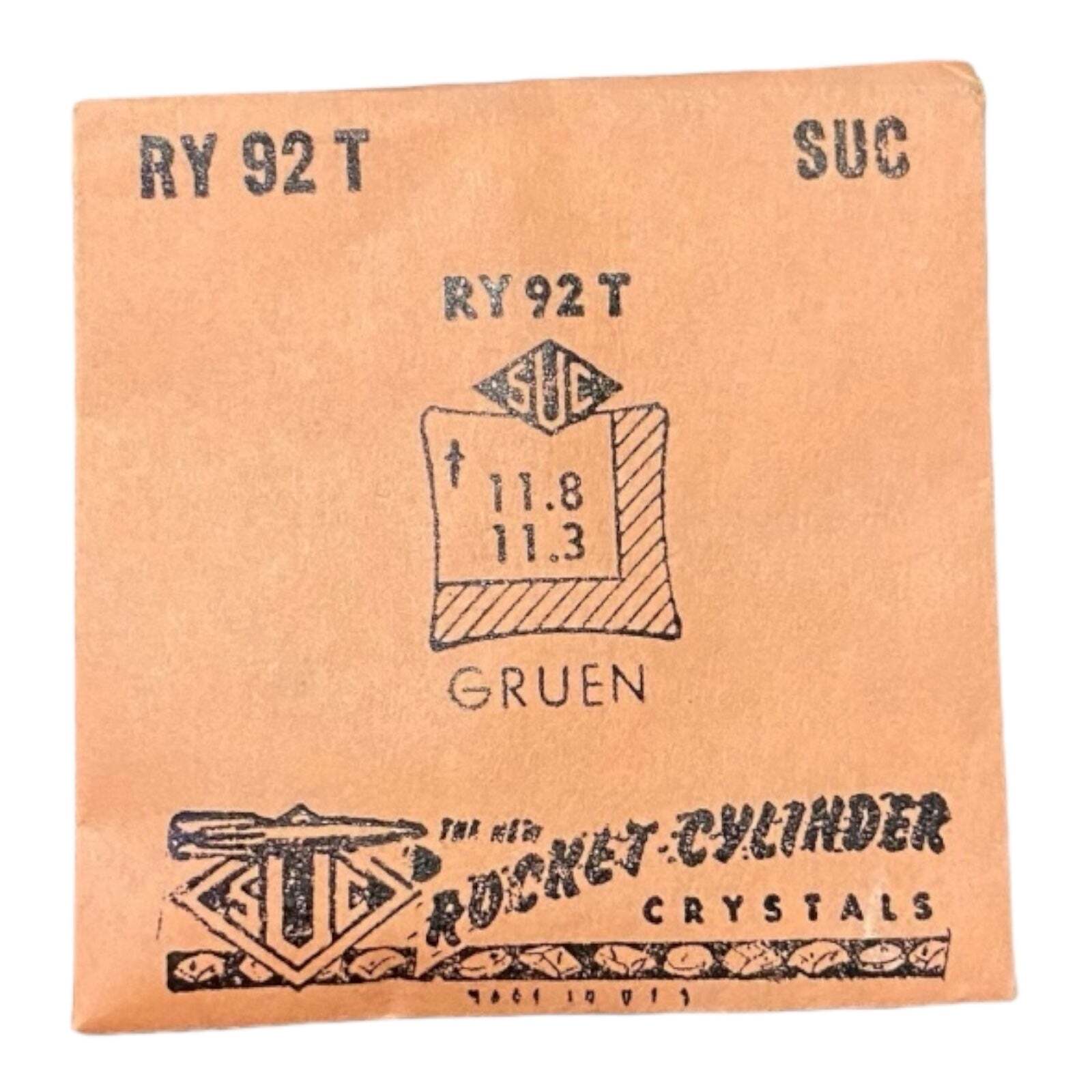 SUC RY92T Watch Crystal 11.8×11.3 NOS Part Rocket Cylinder Gruen