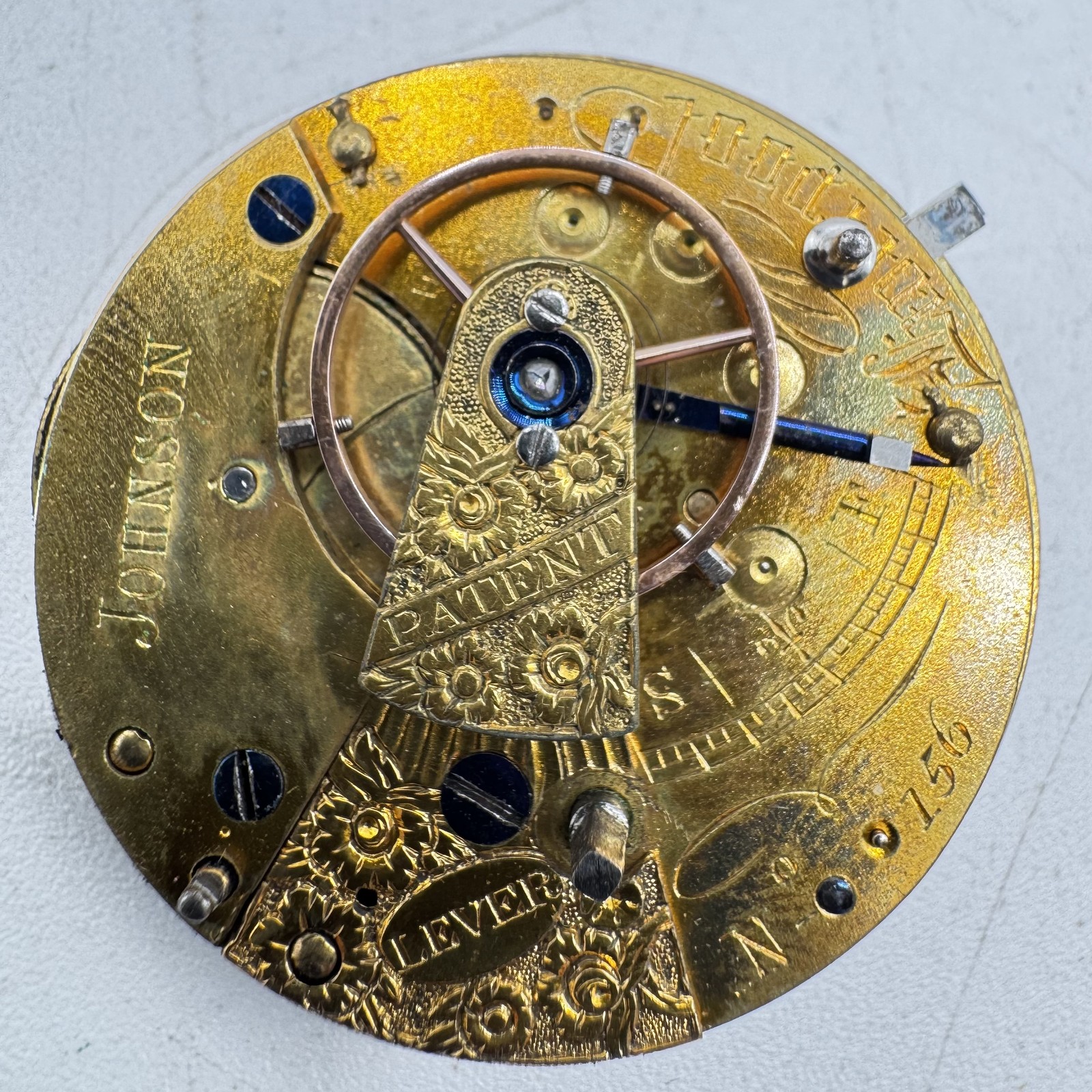 Antique 37mm Johnson Liverpool Key Wind Fusee Pocket Watch Movement England