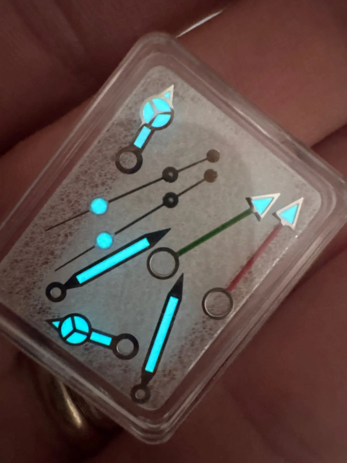 Luminous Watch Hands Ice Blue 4-Pin Wristwatch For NH34 GMT Modified Parts