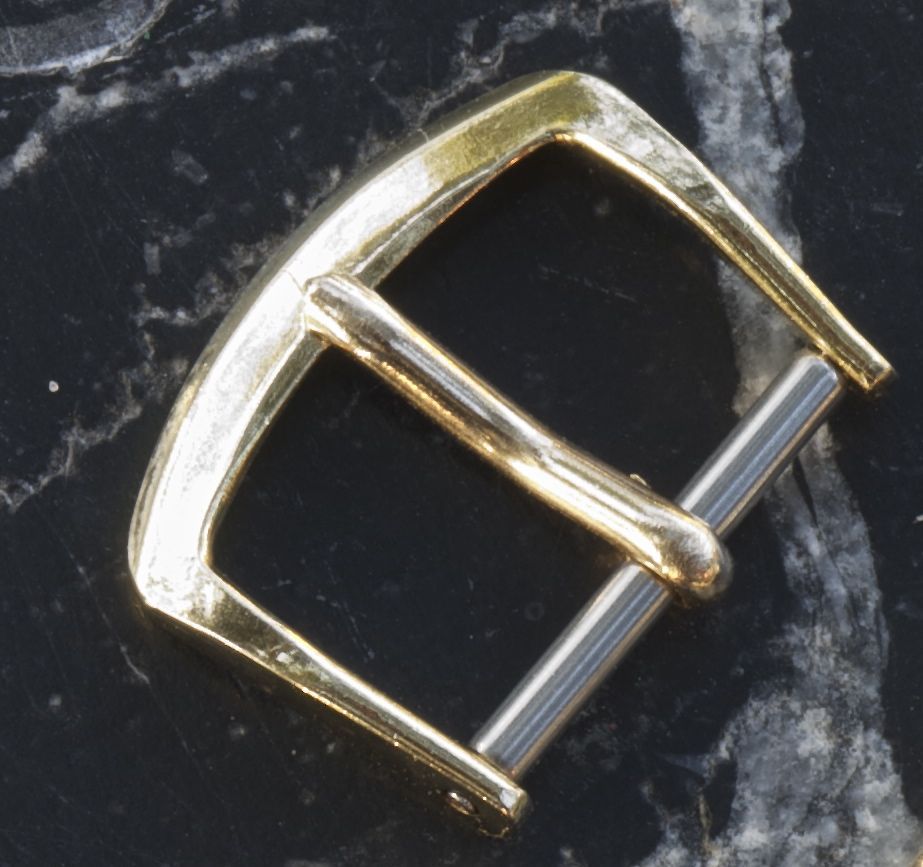 Vintage gold-plated watch buckle 15mm opening c. 1950s/60s rare size to find