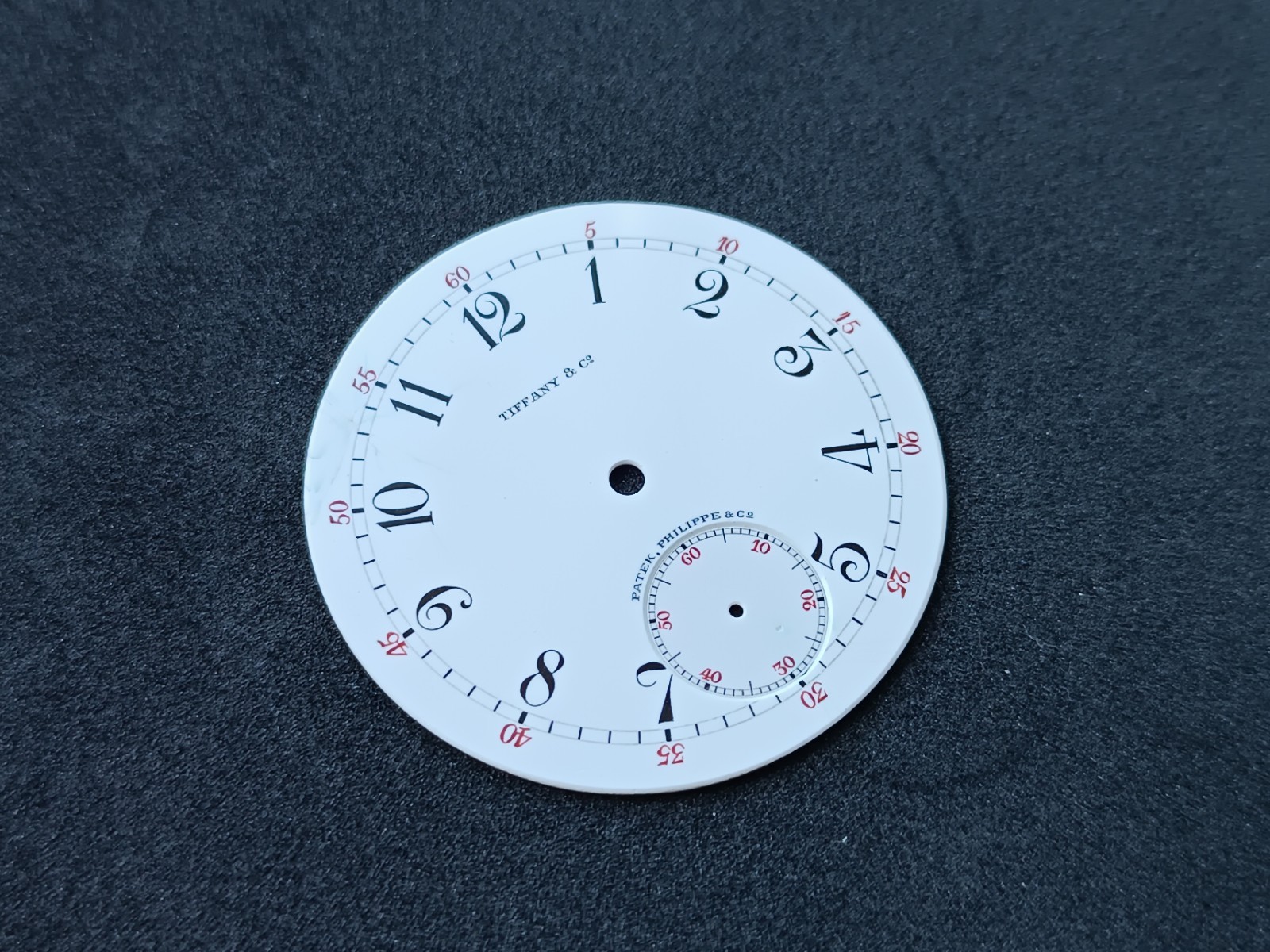 Rare Patek Philippe & Tiffany Co Pocket Watch Enamel DIAL ONLY Double Signed