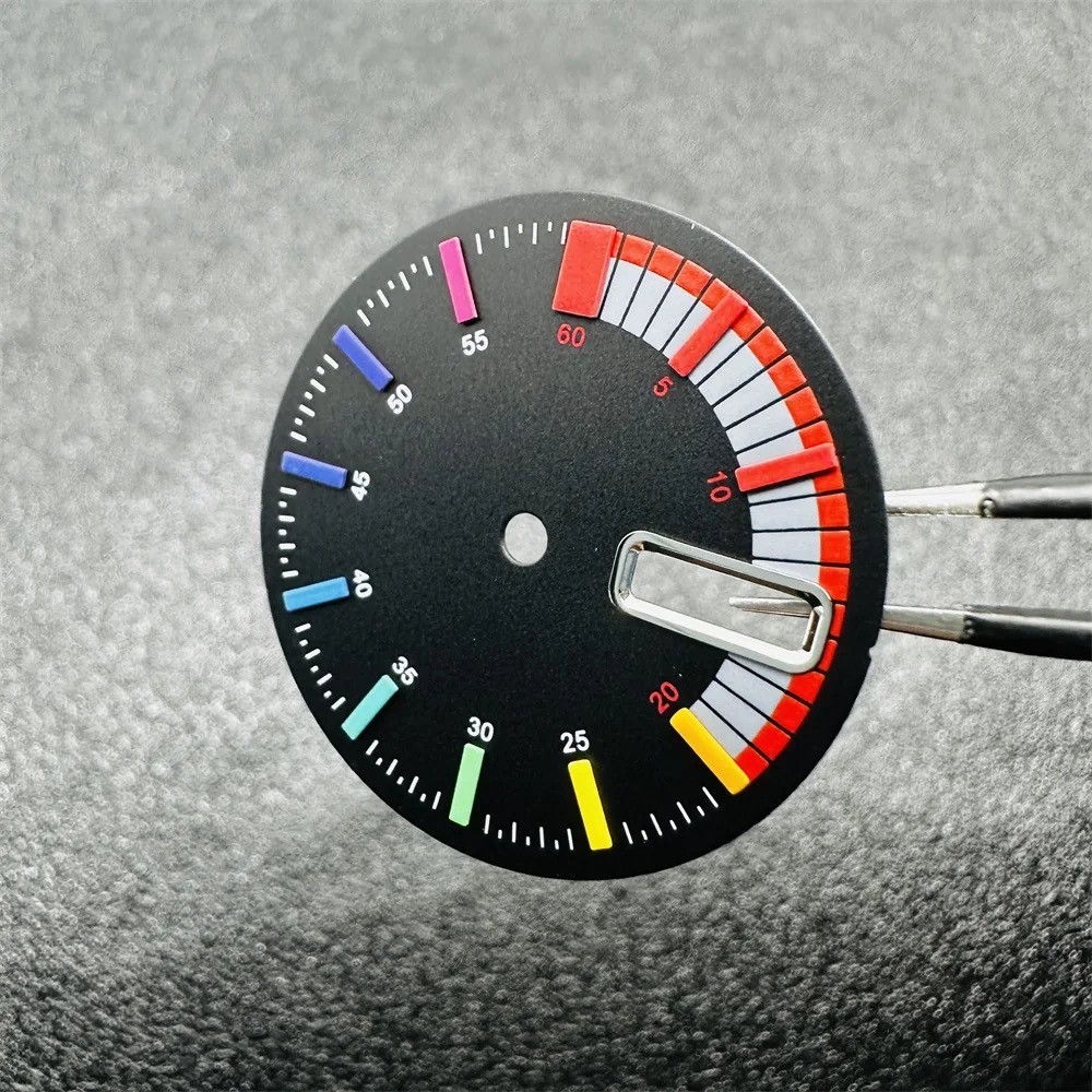 28.5MM Rainbow Coloured Watch Dial Fits NH35 NH36 Movement For Double Calendar