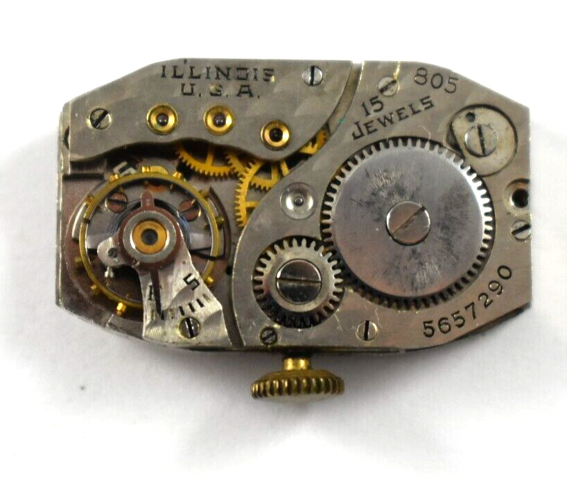 Vintage Illinois Manual Wind 15J 805 Wrist Watch Movement lot.fi