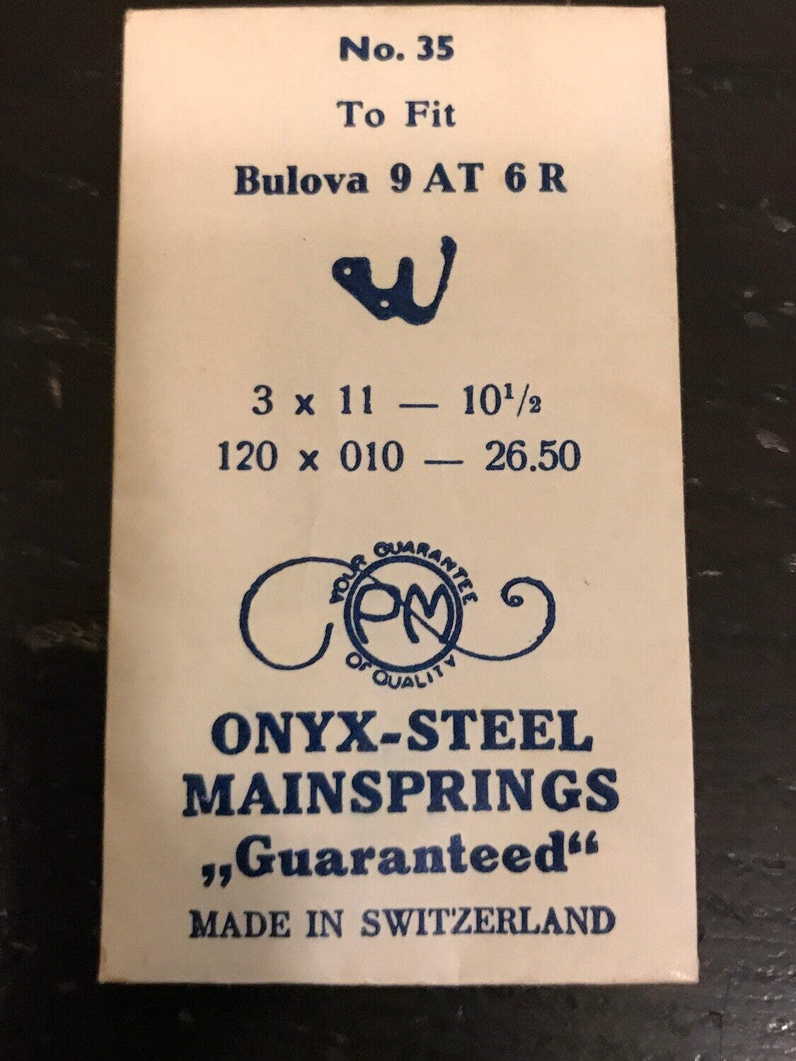 PM Mainspring for Bulova caliber 9AT & 6R – ONYX Steel