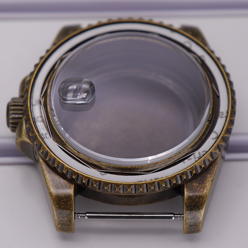 A-level 40mm Retro Bronze Watch Cases Stainless Steel For Seiko nh35 36 Movement