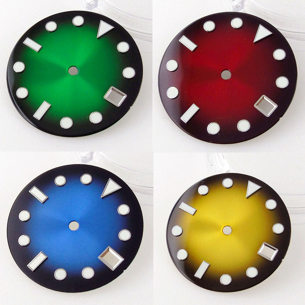 Tandorio 29mm Red Green Blue Yellow sterile Watch dial fit NH35 NH36 Movement
