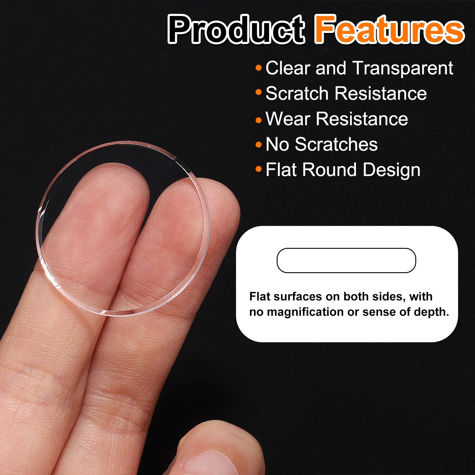 Watch Crystal Glass Lens 30.5mm Dia 2mm Thick Flat Round Sapphire Replacement