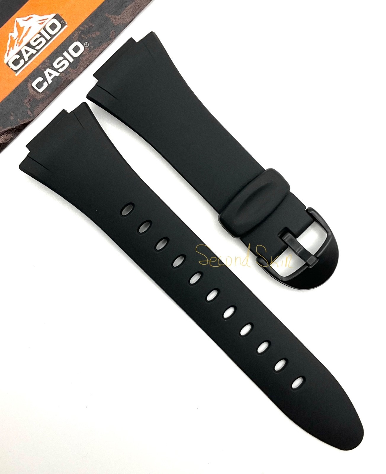 Genuine Casio Black Resin Watch Band Strap AQ-E10-1B F-E10-1A F-E10G-1A