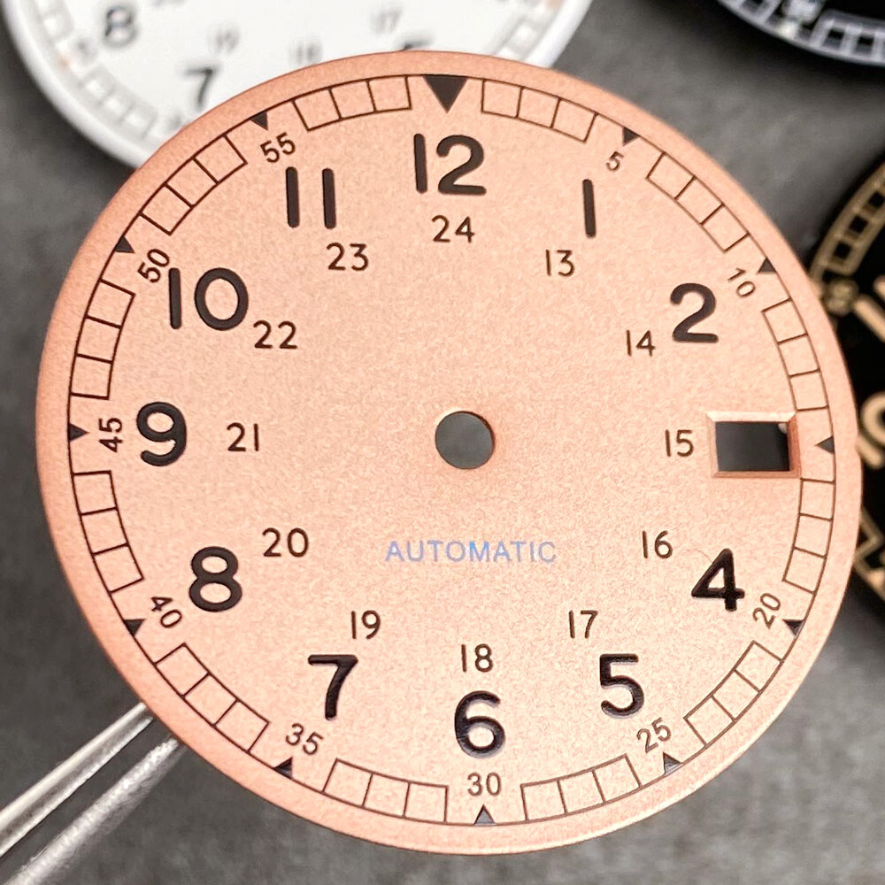 29mm Tandorio Pilot Style Watch Dial Face Fit for NH35 NH36 Automatic Movement