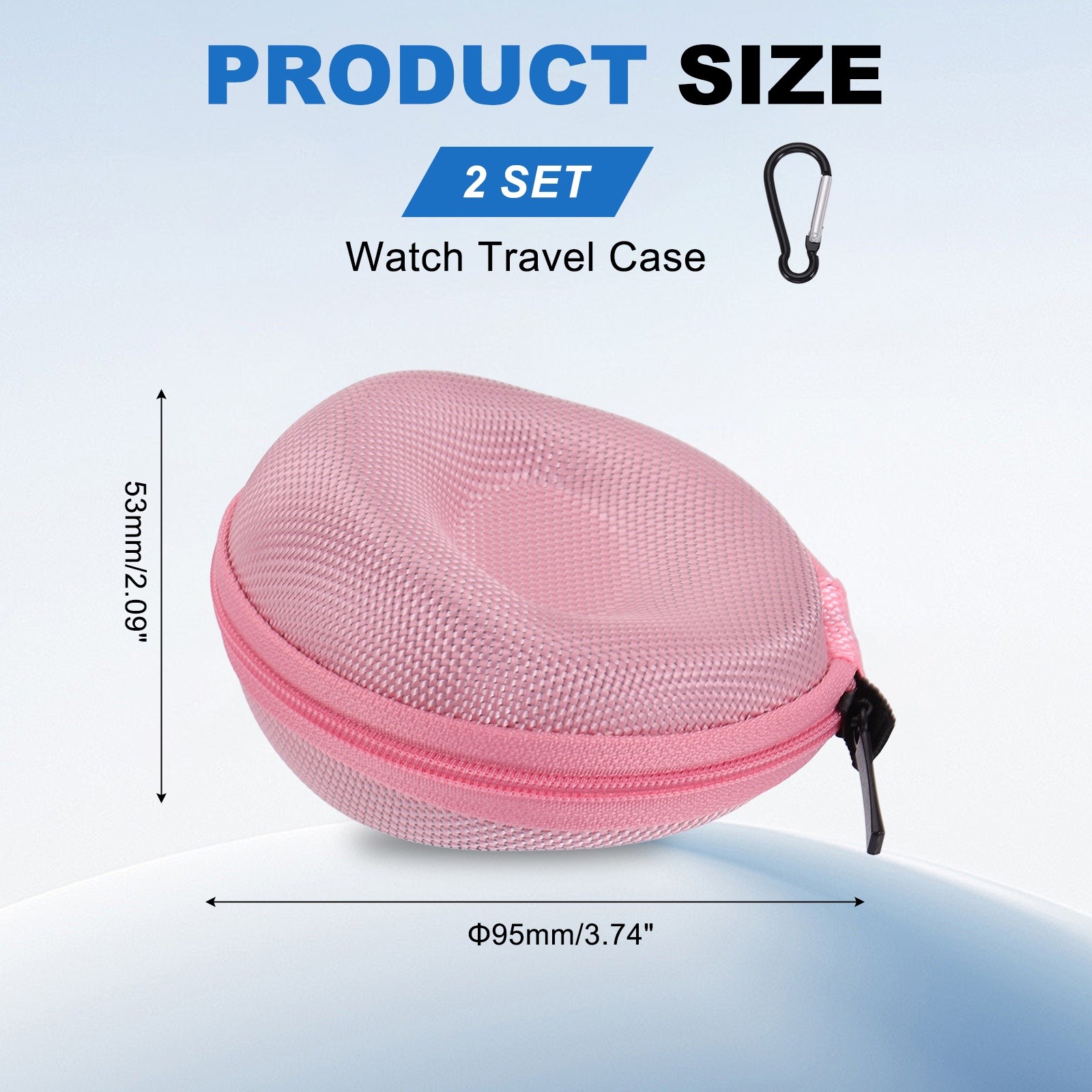 2pcs Watch Travel Case 1 Slot Watch Storage Box Up to 50mm / 2 Inch, Pink