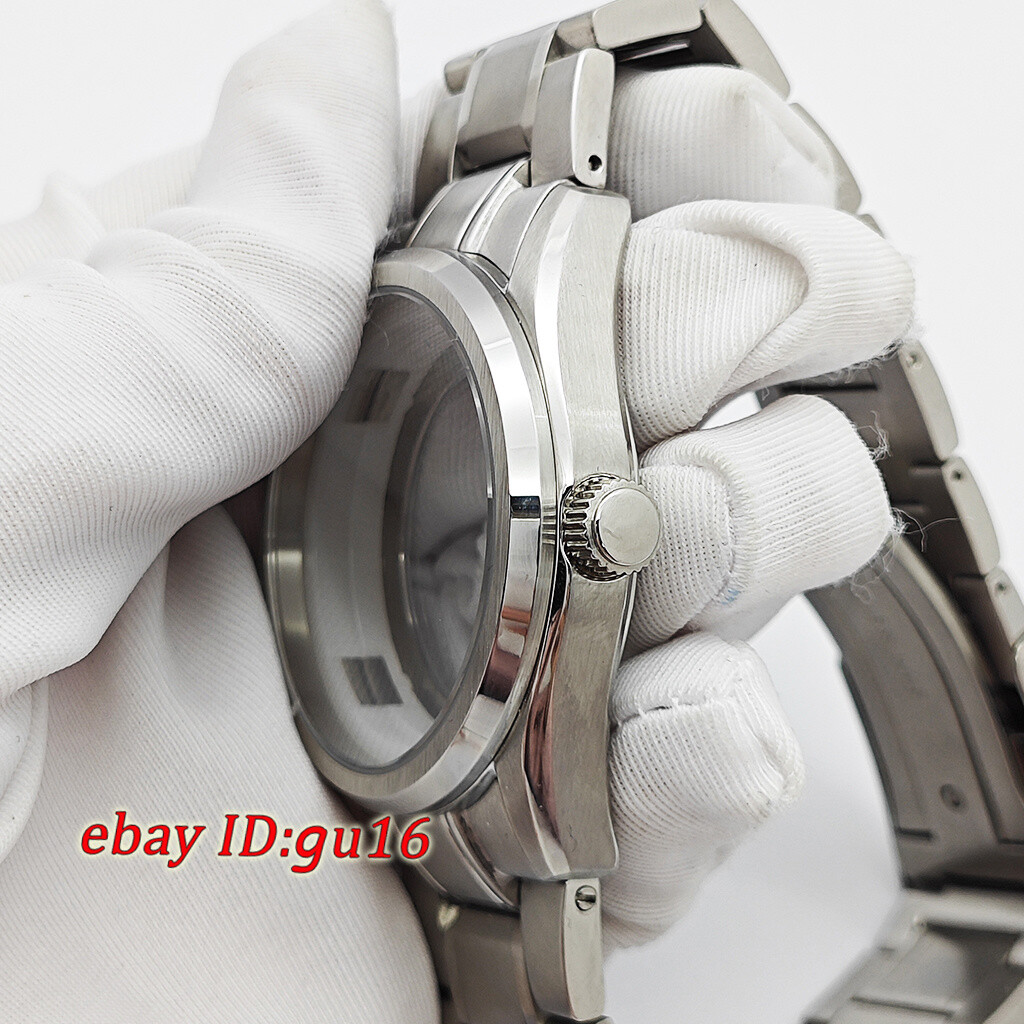 40mm NH35 Watch Case Silver Sapphire glass fit NH35 NH36 movement