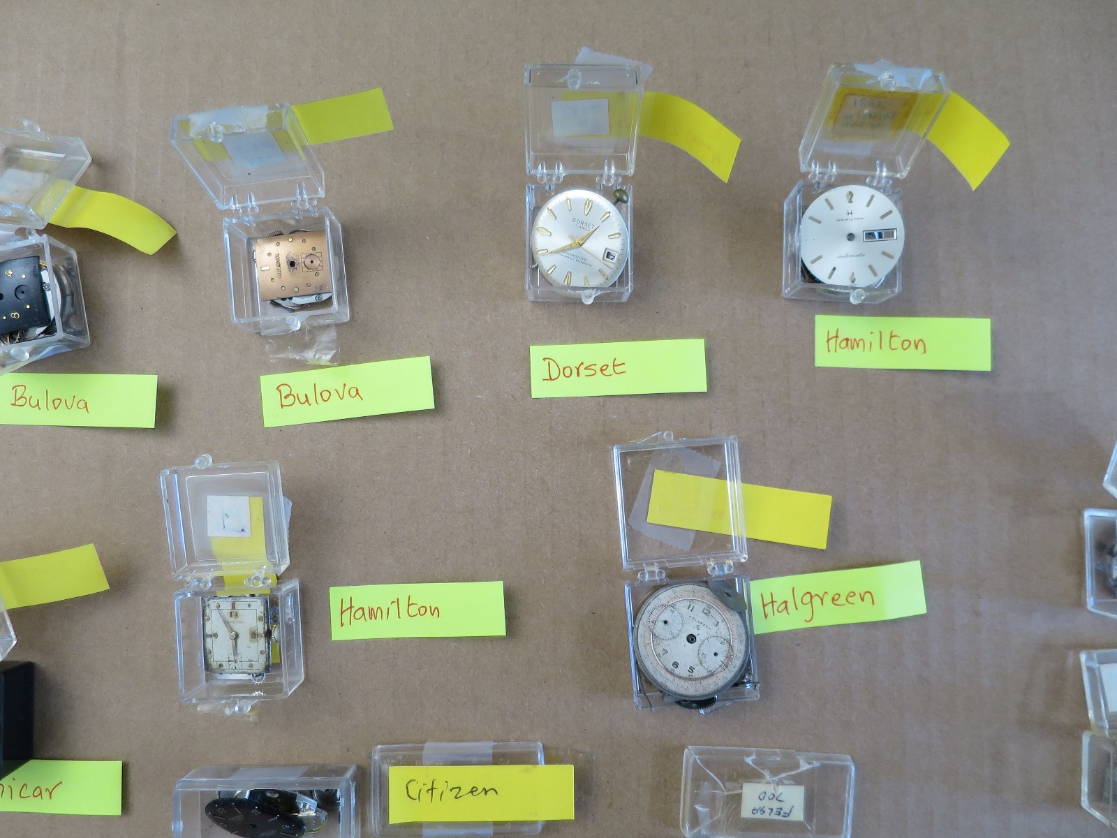 Lot 20 Bulova, Hamilton, Gruen, Rading, Waltham, Halgreen SWISS Movements Parts
