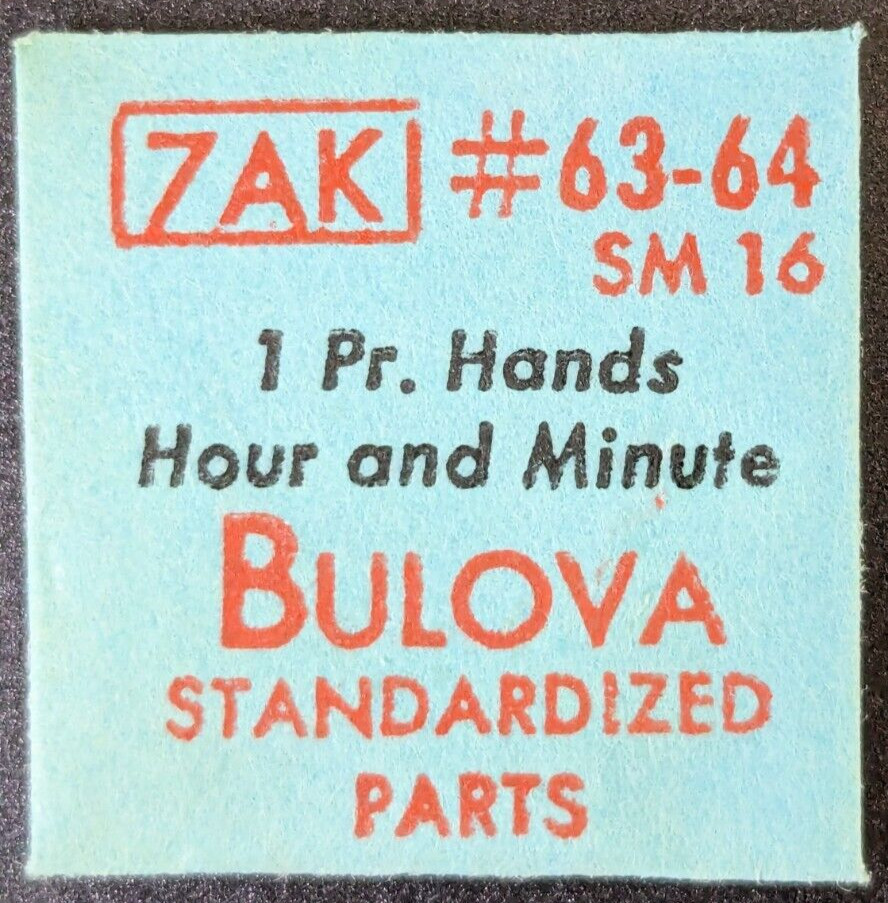 NOS Genuine Bulova 7AK SM 16 Watch Pair of Min/Hr Hands 63/64 Silver Tone Modern