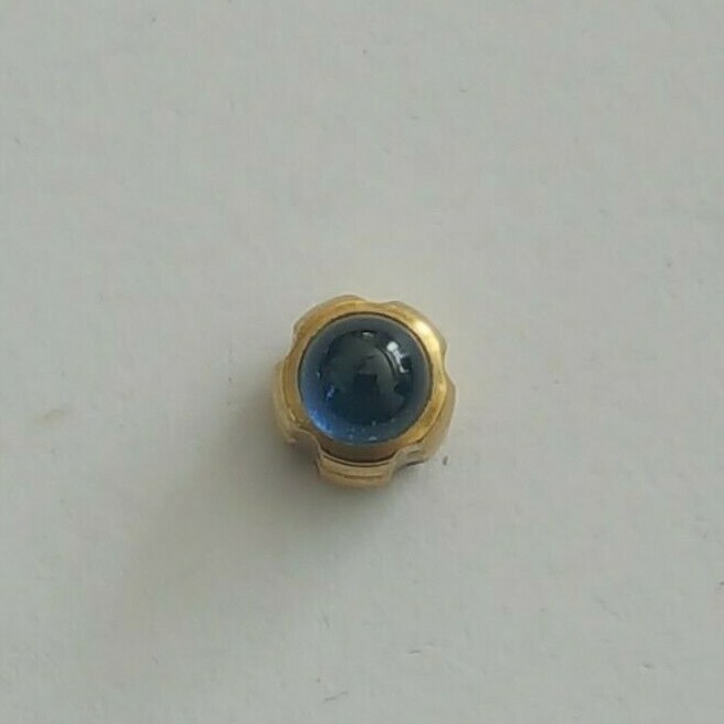 Tissot Gold Plated Crown Part Number T350-357 With Blue Cabochon Stone