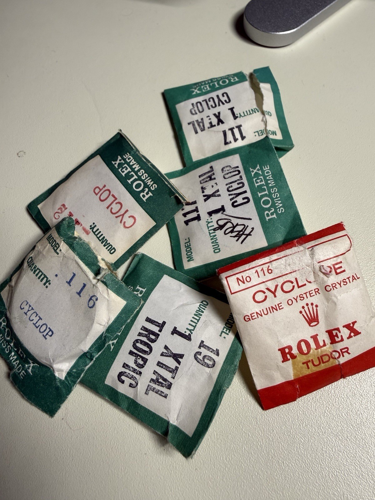 Rolex Crystals and Parts Lots for Watch Movement Repair