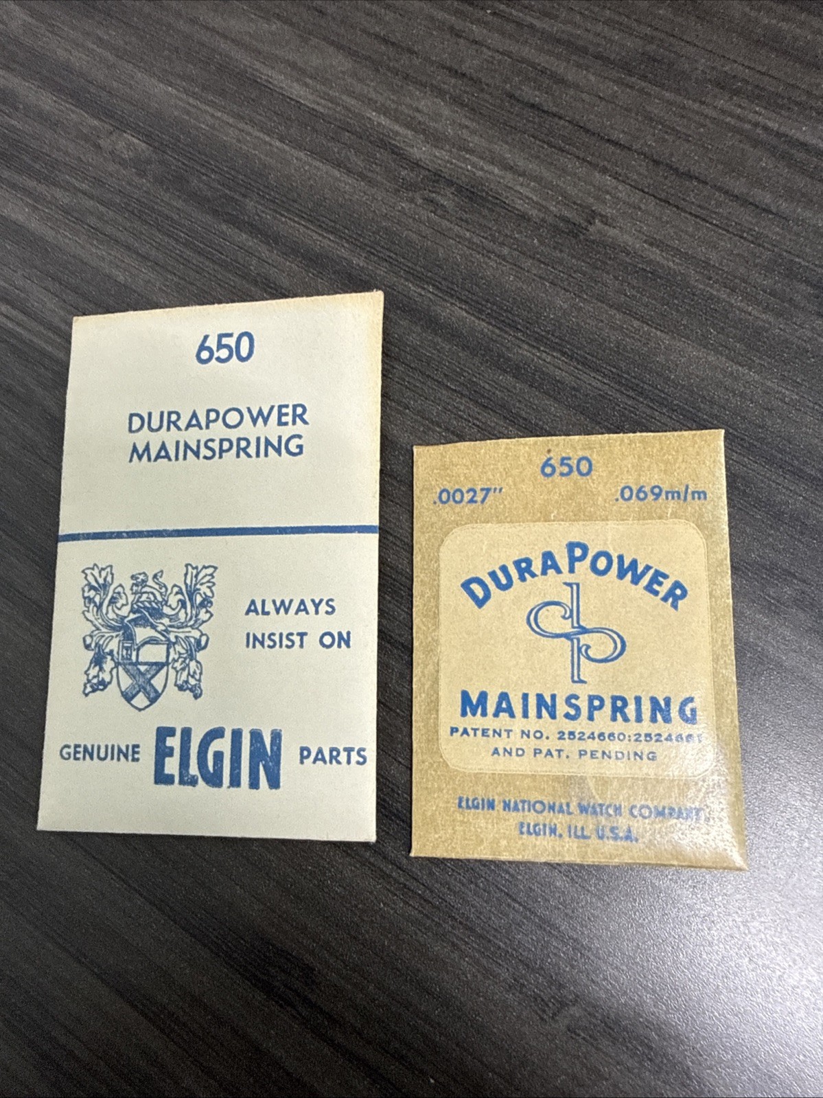 Genuine Elgin 650 Durapower Mainspring .0027″ .069m/m Watch Part NOS