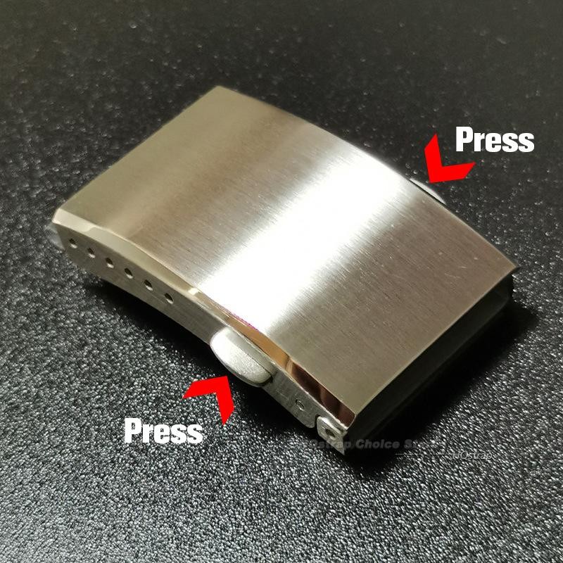 18mm 20mm 22mm Extended Fold Silver Stainless Steel Clasp For Seiko Watch