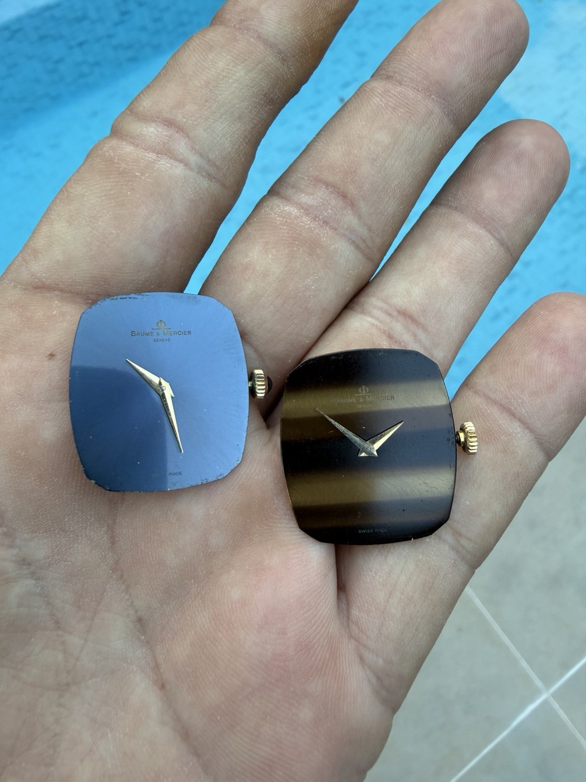 BM775 Baume & Mercier Tiger Eye & Blue Dial Set + Hands + Movements + Straps