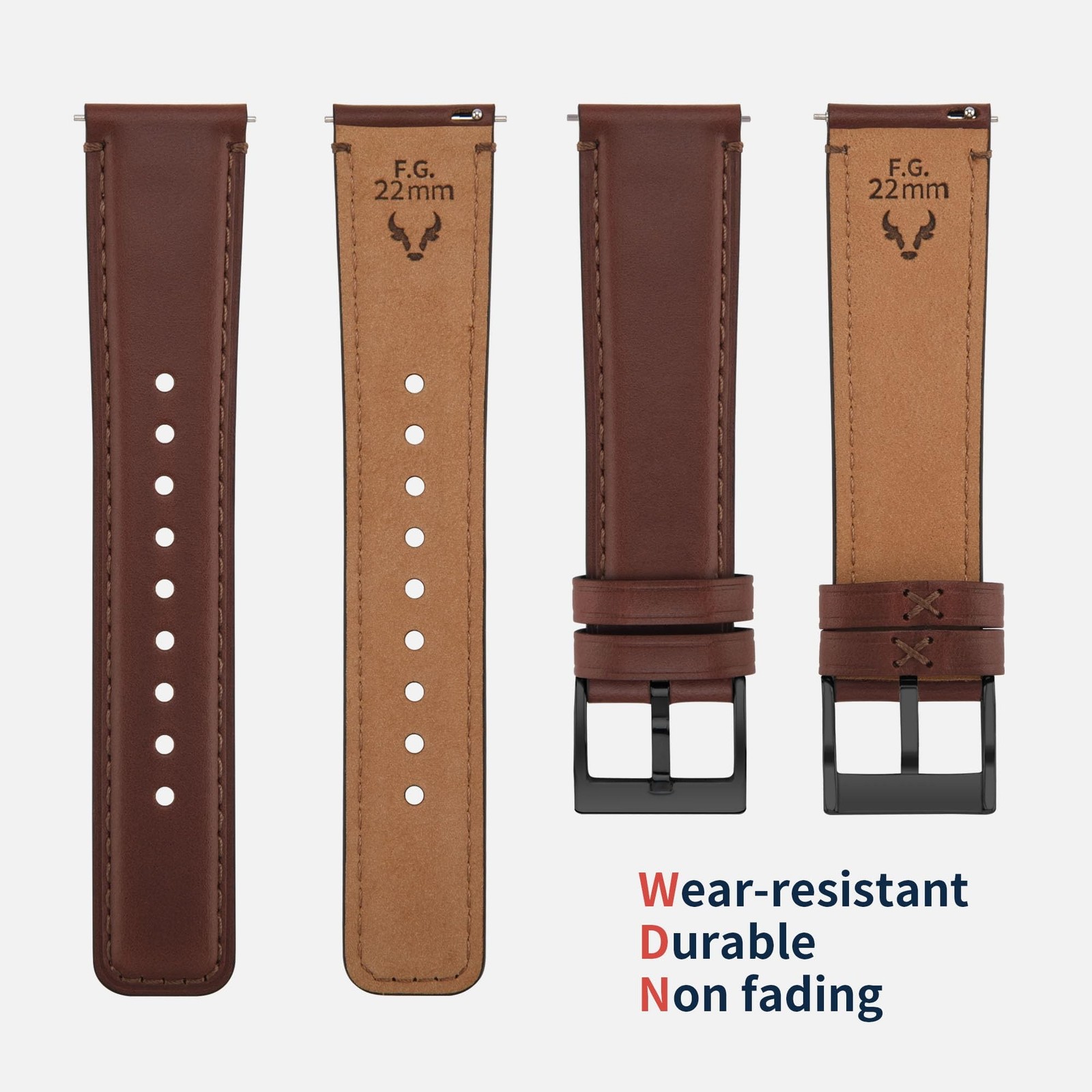 Fullmosa Watch Bands,18mm 19mm 20mm 21mm 22mm 24mm 26mm Quick Release Leather…