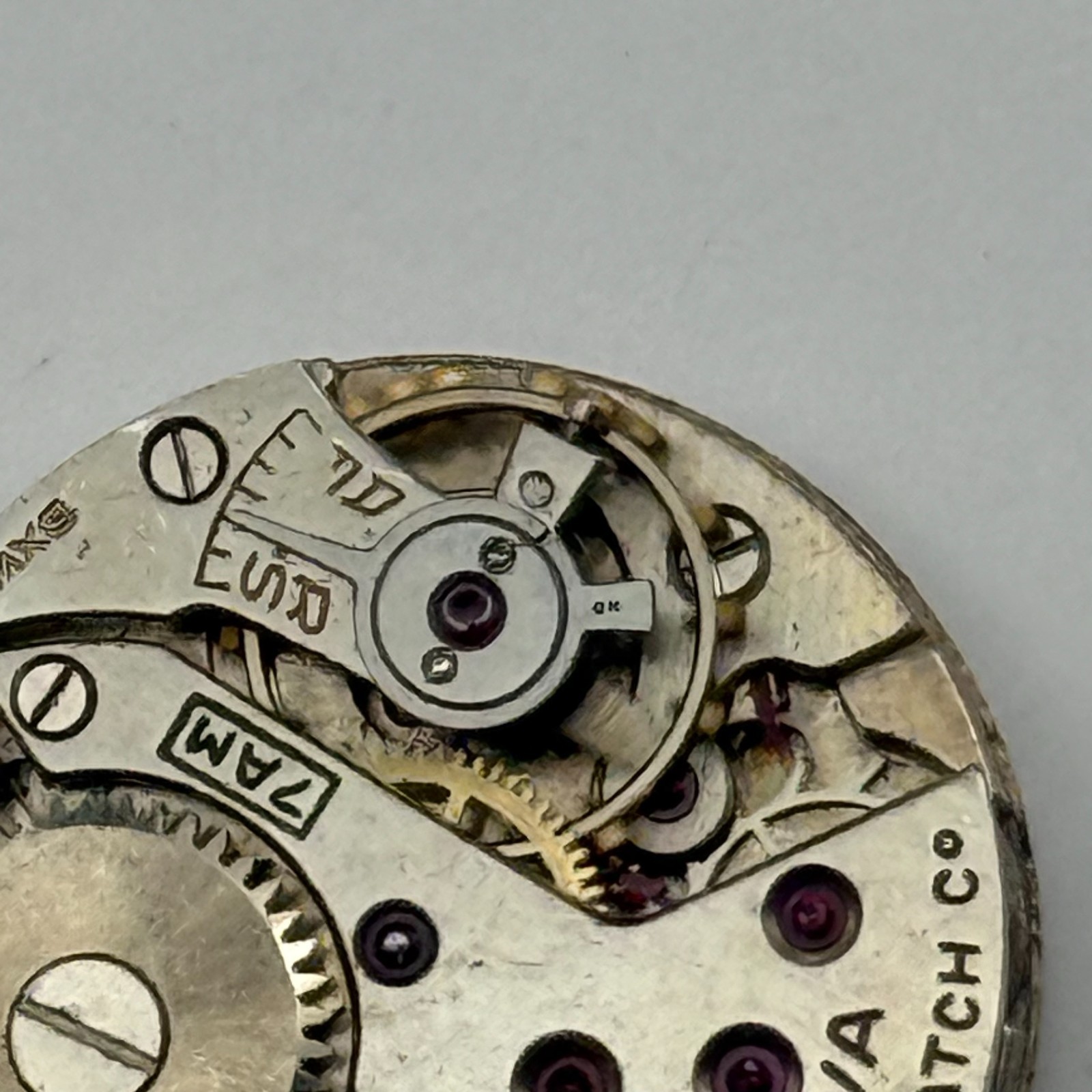 Bulova 7AM Watch Movement Running Swiss 17Jewels Manual Wind Parts Repair 17.1mm