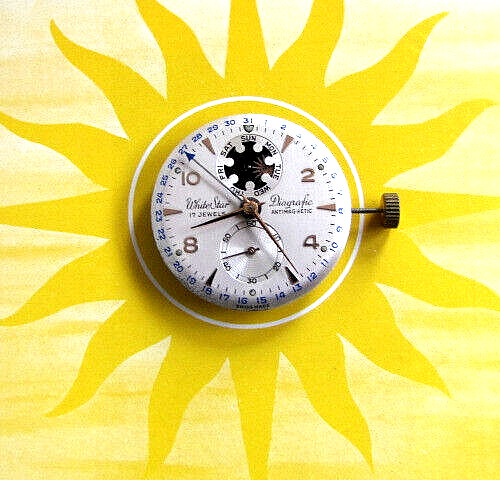 Diagrafic White Star, with VENUS movement handwinding. NOS, swiss made. RAR!!