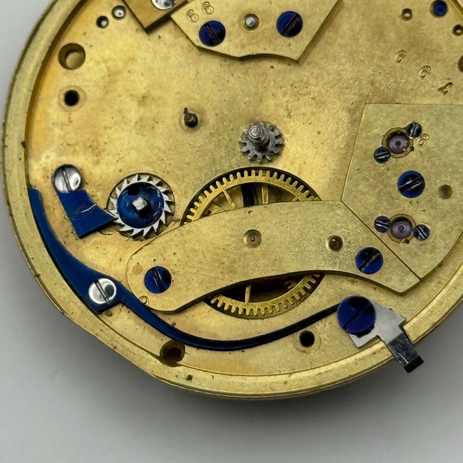 English Lever Pocket Watch Movement – P&W Mitchell Glasgow – Parts / Repair