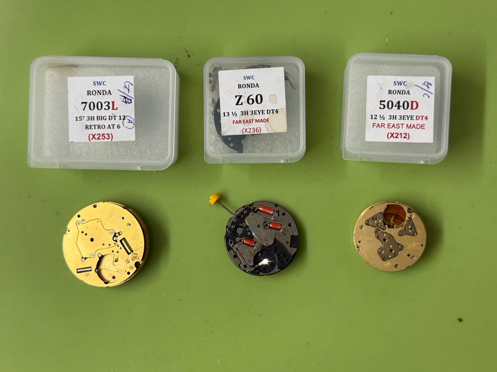 GROUP SALE Ronda Quartz Watch Movement Lot-5040D Z60 7003L Quartz Movement Parts