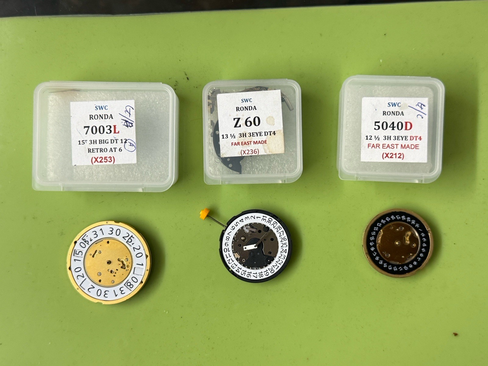 GROUP SALE Ronda Quartz Watch Movement Lot-5040D Z60 7003L Quartz Movement Parts
