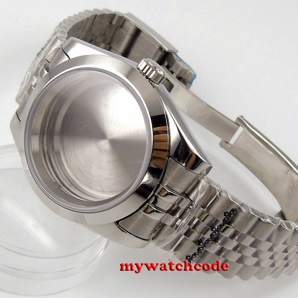 Polished 36MM Sapphire Glass Watch Case Fit Japan NH35 NH36 8215 2824 Movement