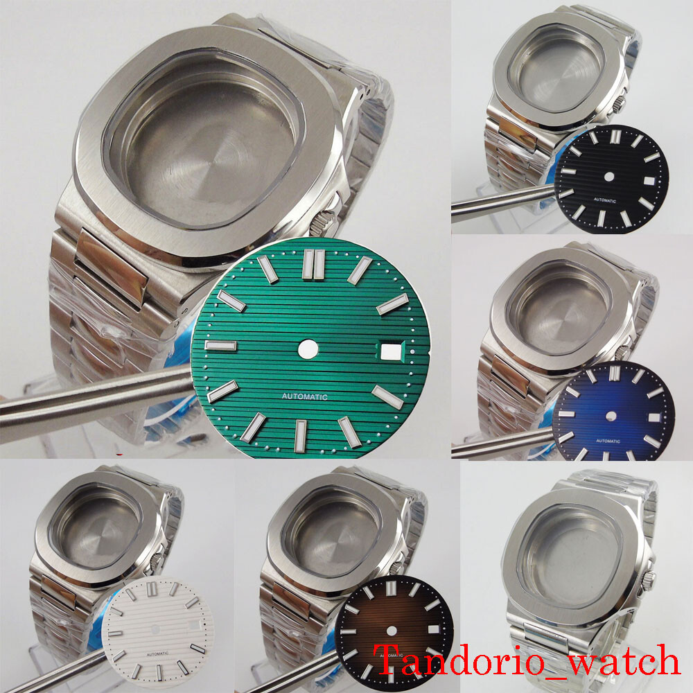 39mm Square Stainless Steel Watch Case Sapphire Glass For MIYOTA 8215 821A ETA