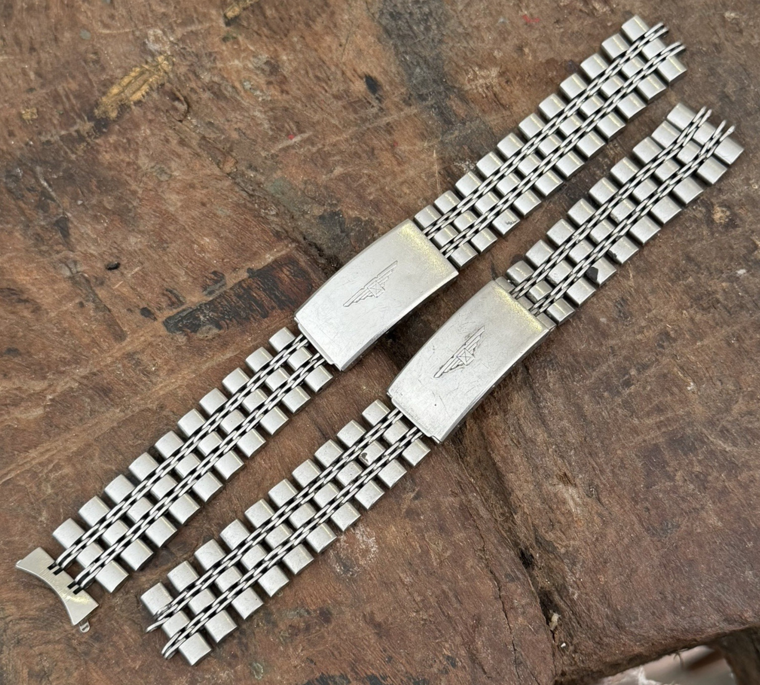 VINTAGE 2x LONGINES CONQUEST ADMIRAL SS INCOMPLETE BACELETS END LINKS MISSINGS