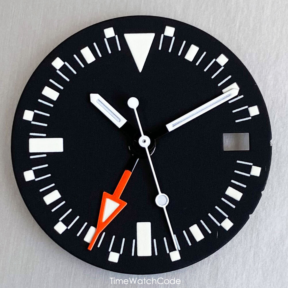 29mm Black NH34A Watch Dial MOD Accessories for GMT Diver Watch Dial Luminous
