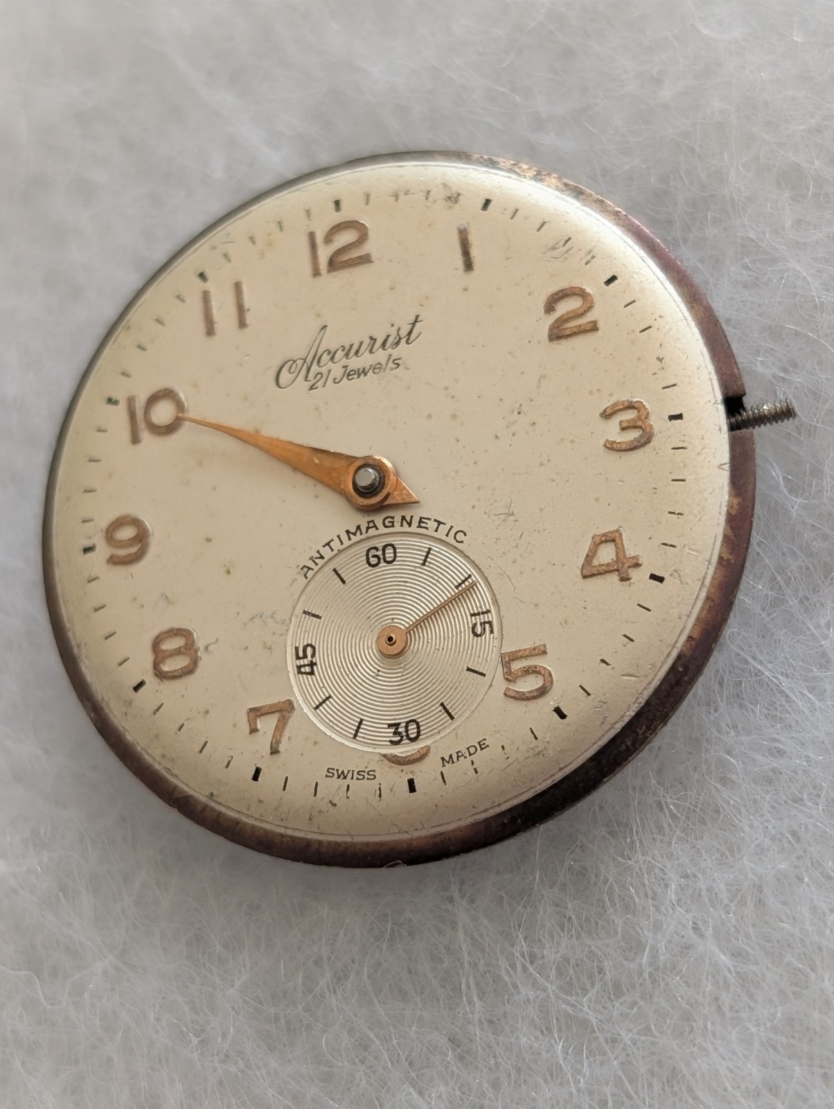 Vintage AS 1002/984 21J Mechanical Watch Movement (Runs/Untested)
