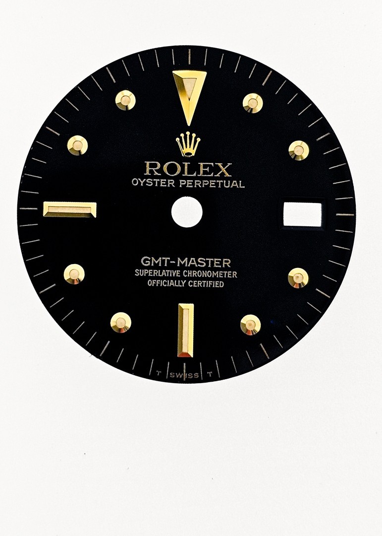 Rolex dial + hands + disc date bezel Ref.1675 GMT-MASTER DIAL NIPPLE set
