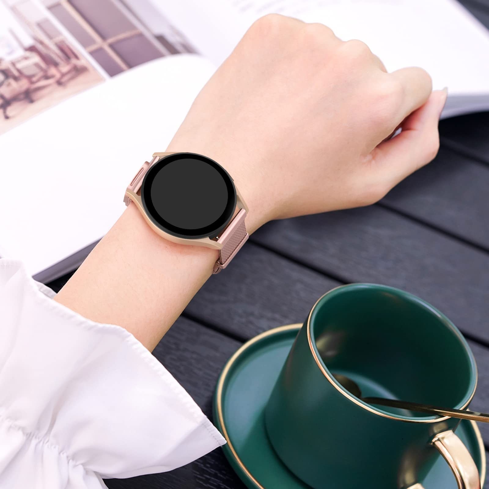 Metal Bands for Tensky/Quican/Fitpolo/Aeac ID208 Plus Smart Watch Bands, 22mm…