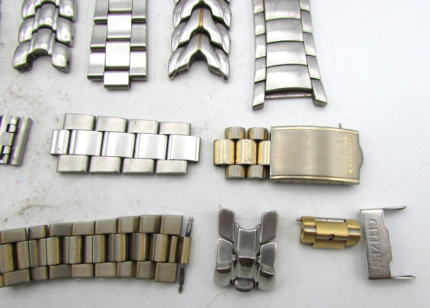 18-22mm RANGE SEIKO & CITIZEN STAINLESS STEEL BANDS WATCH PARTS REPAIR LOT W64