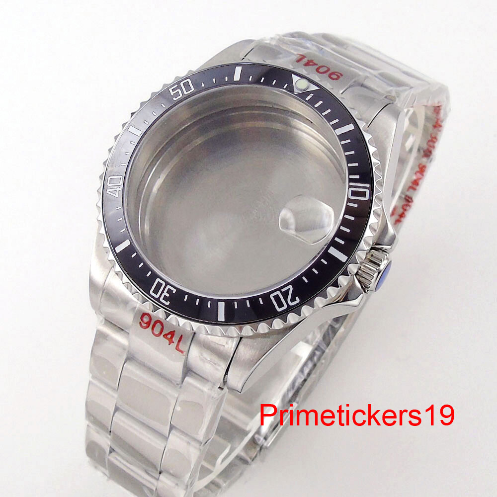38mm/40mm Steel Watch Case Sapphire Rotating Bezel Fit NH35 NH36 ETA2824 PT5000
