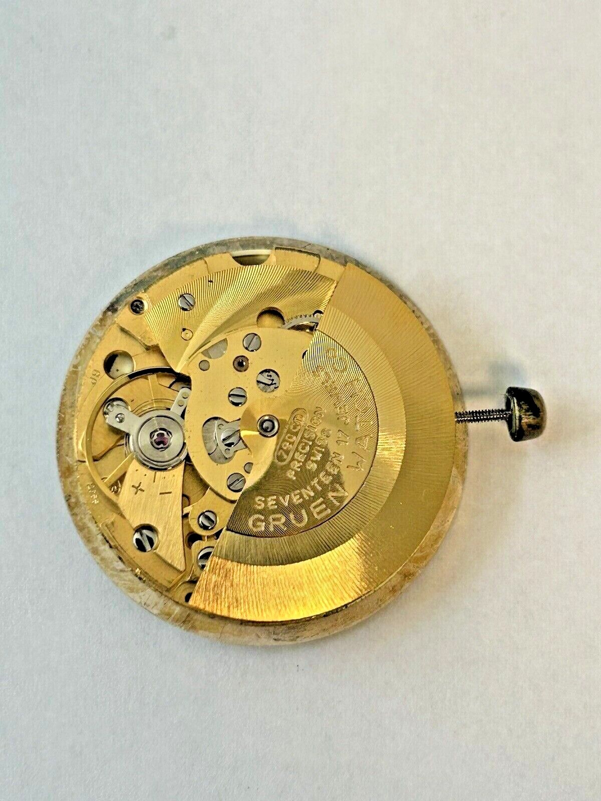 Gruen Cal 790 CD AS 2066 Watch Parts Movement Balance Fork Spring Bridge Dial