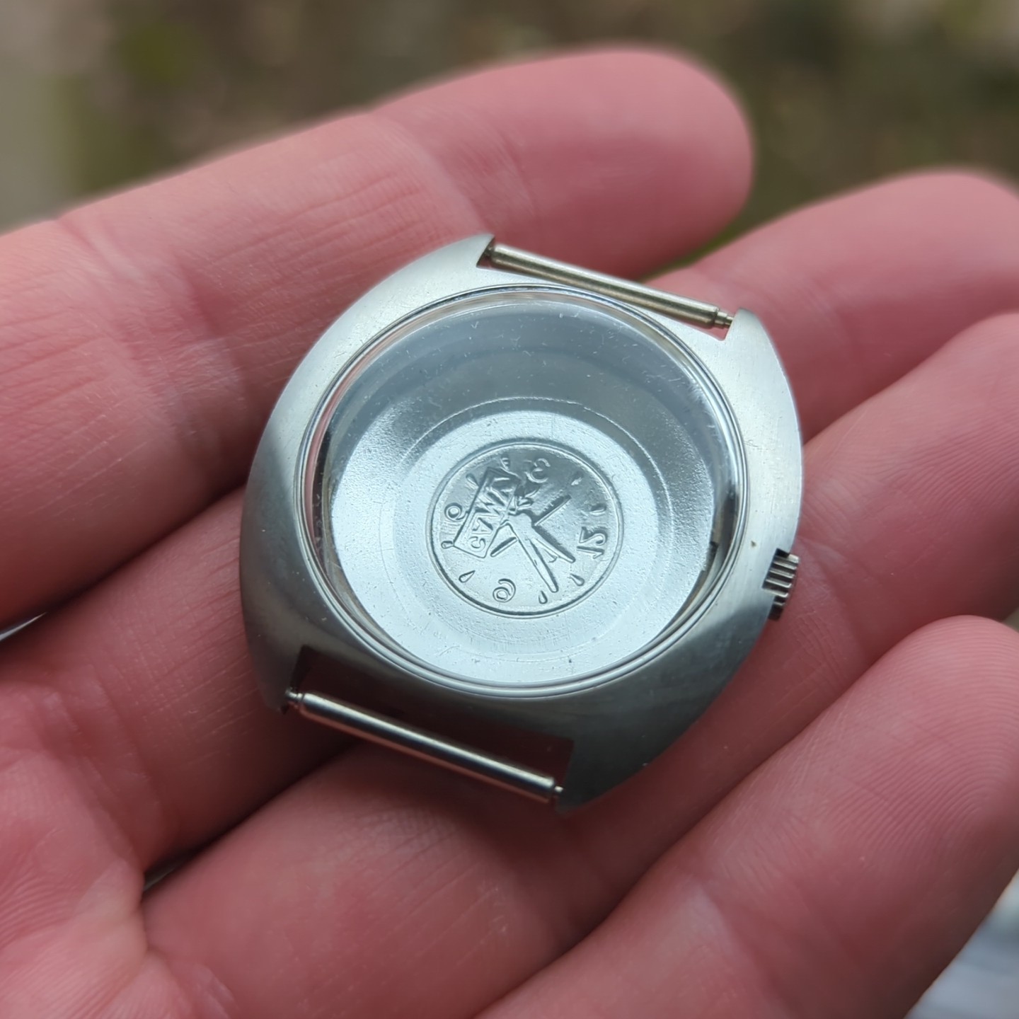 Vintage Camy Steel Swiss NOS Watch Case 36mm for 28.5mm Movement (J50)