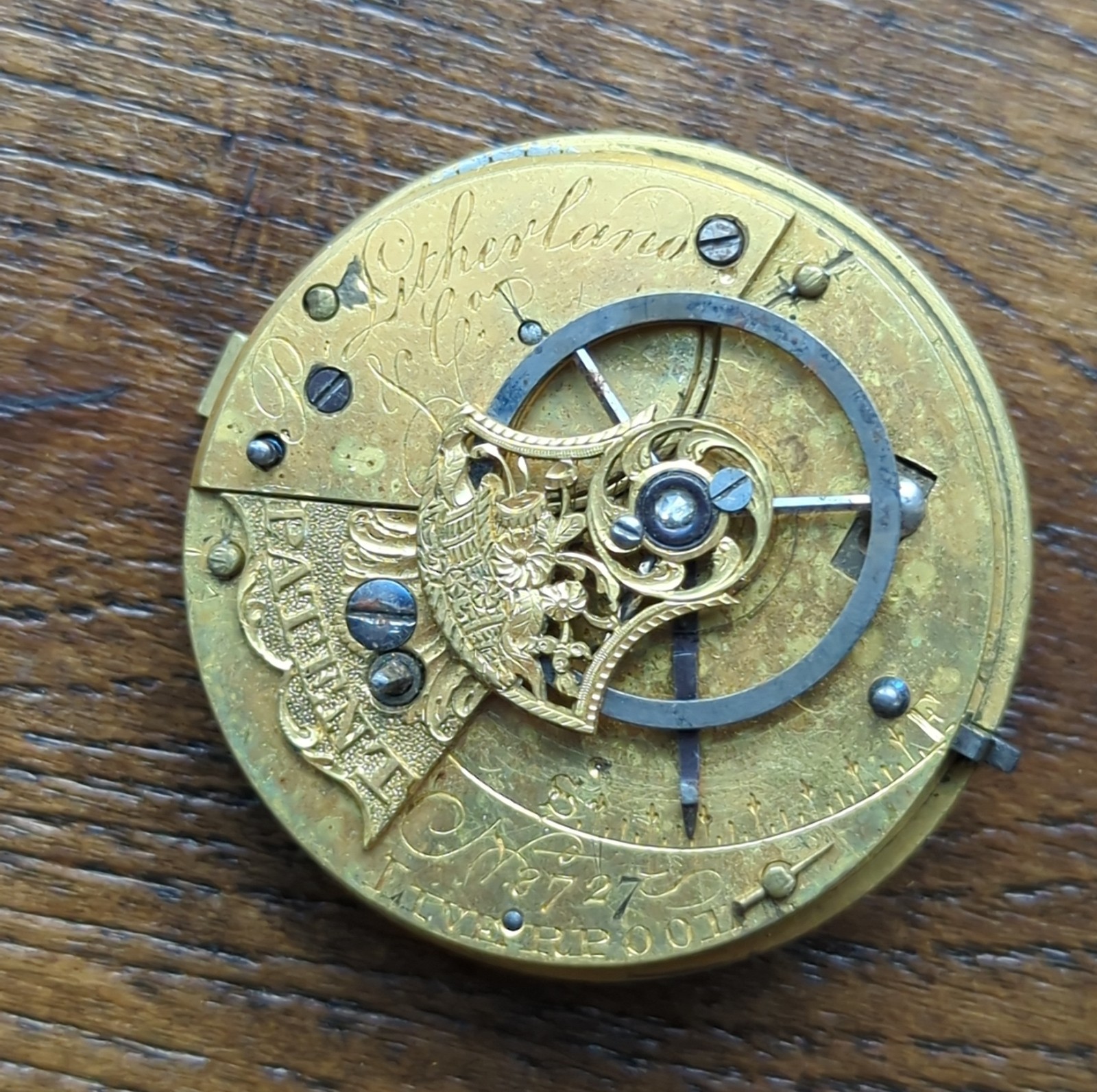 Litherland Liverpool English Rack Lever Pocket Watch Movement (AT47)