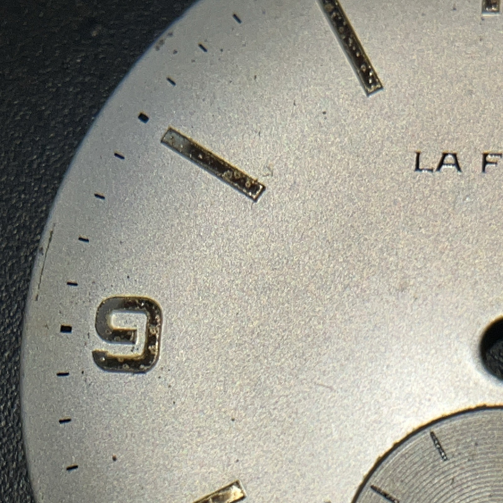 VTG La Forge Watch Dial with Sub -Seconds Swiss Made for Parts Repair